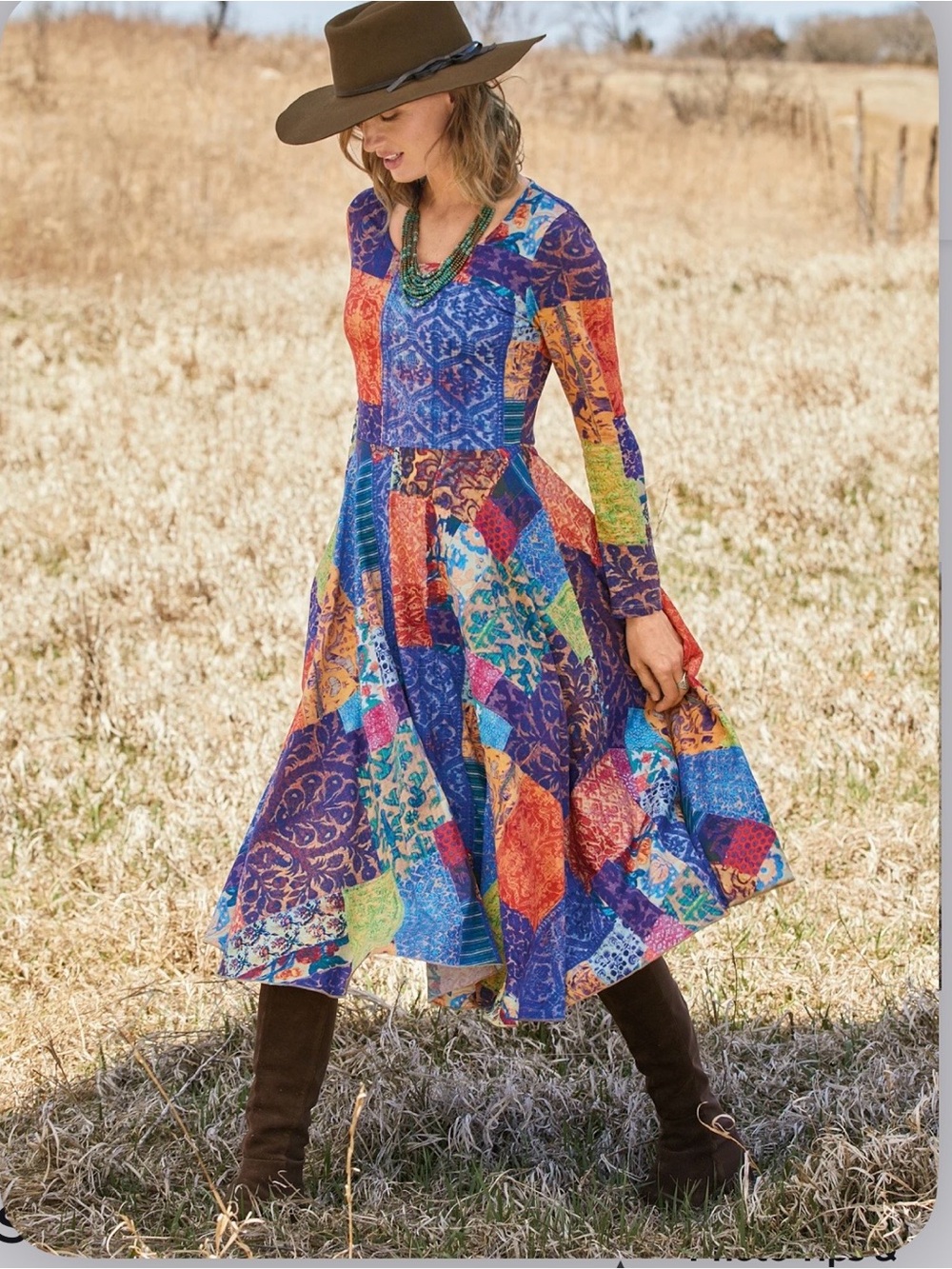 Peruvian Connection Patchwork Dress XL